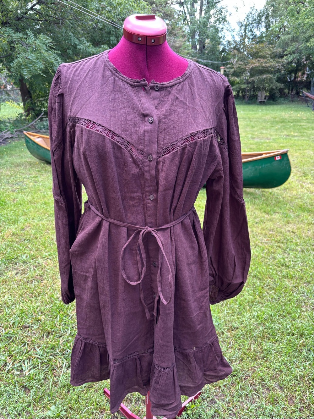 H&M fully lined prairie mini dress / tunic